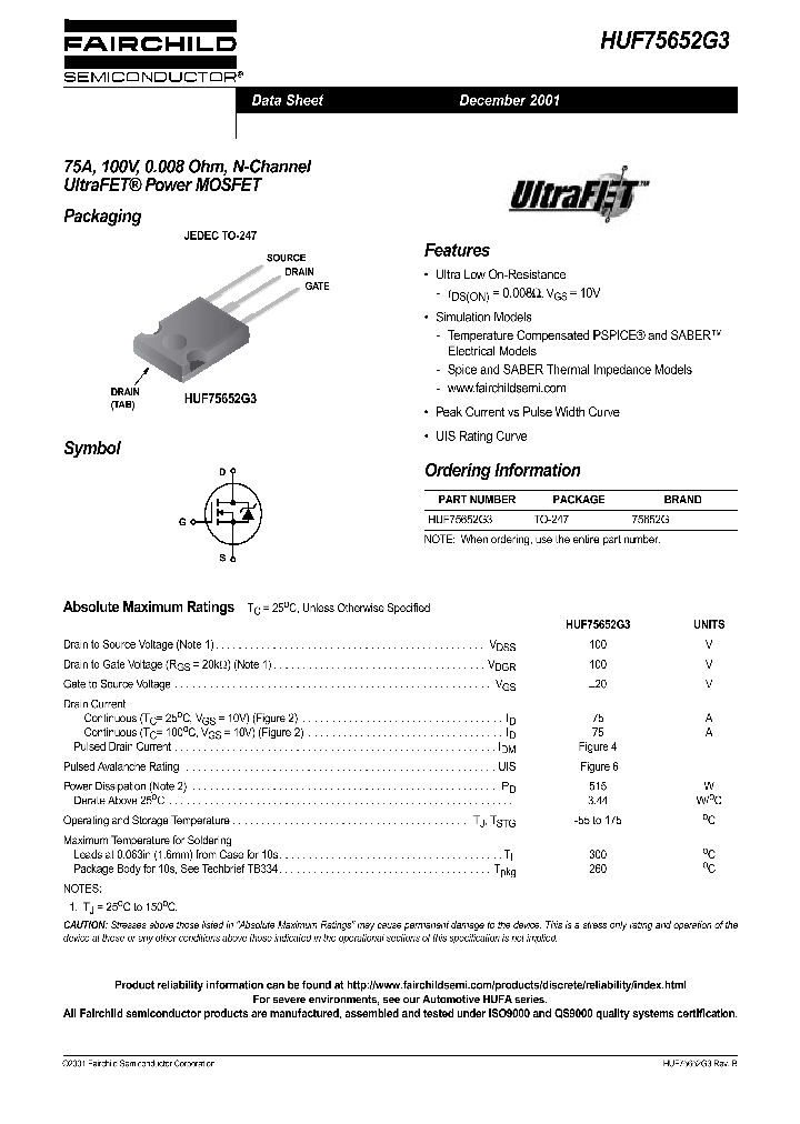 HUF75652G3_181284.PDF Datasheet