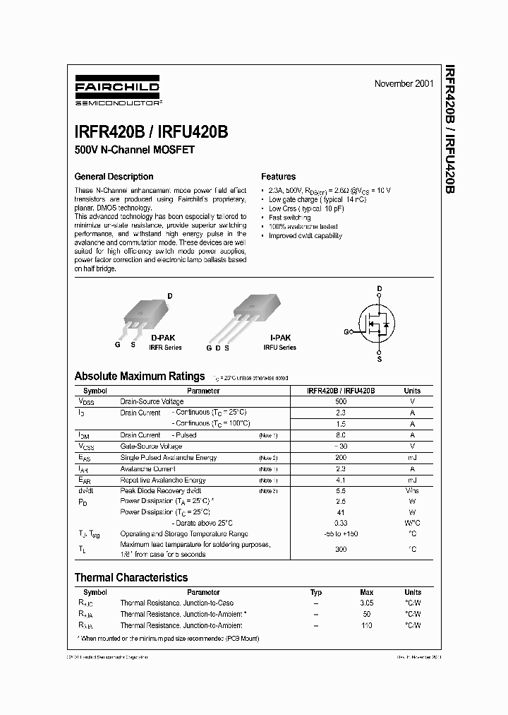 IRFU420B_62650.PDF Datasheet