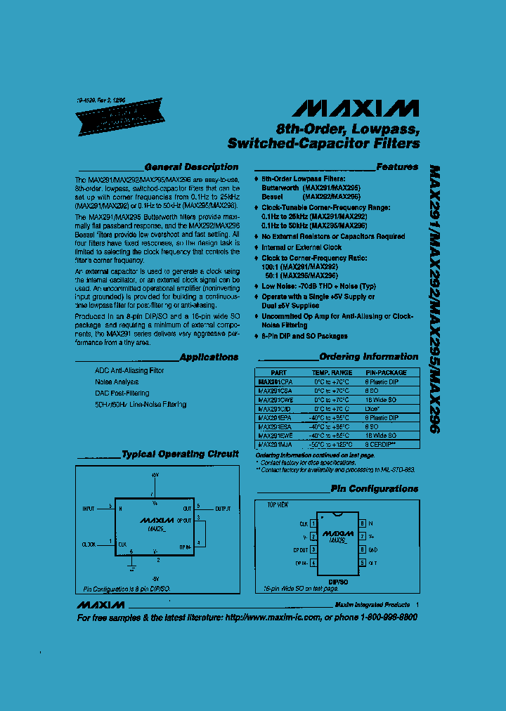 MAX291_46784.PDF Datasheet
