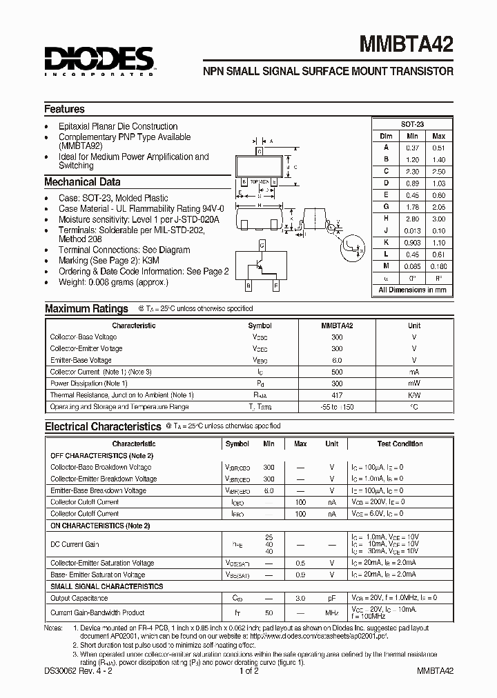 MMBTA42-7_157749.PDF Datasheet