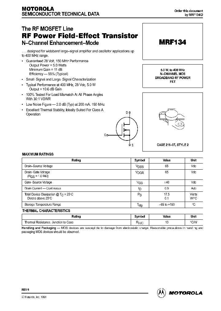 MRF134_41797.PDF Datasheet