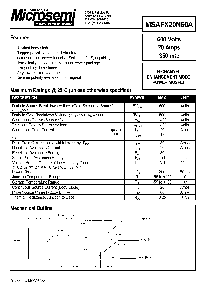 MSAFX20N60A_14598.PDF Datasheet