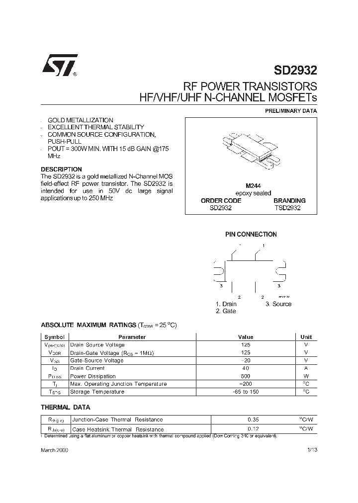 TSD2932_62743.PDF Datasheet