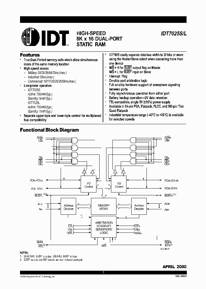 IDT7025SL_287404.PDF Datasheet