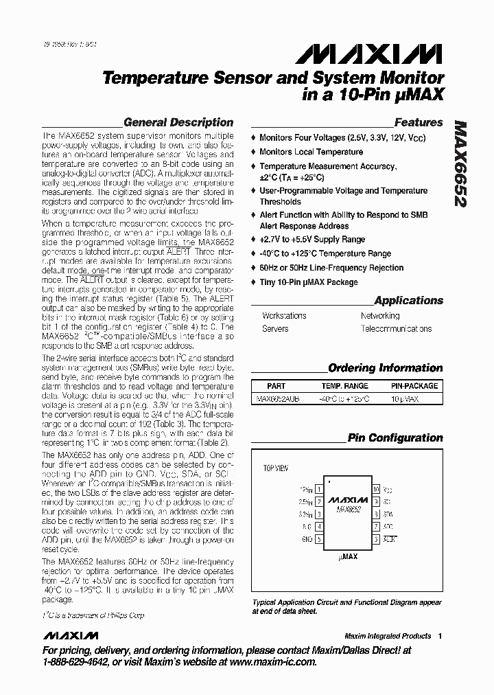 MAX6652_276380.PDF Datasheet