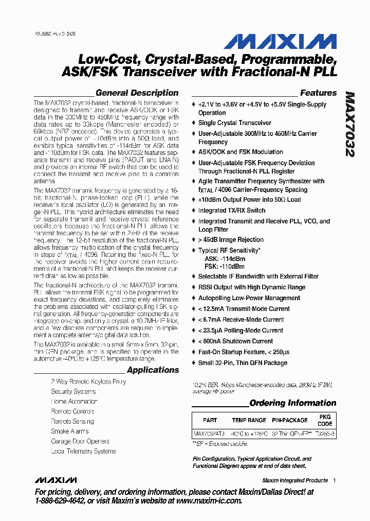 MAX7032_263624.PDF Datasheet