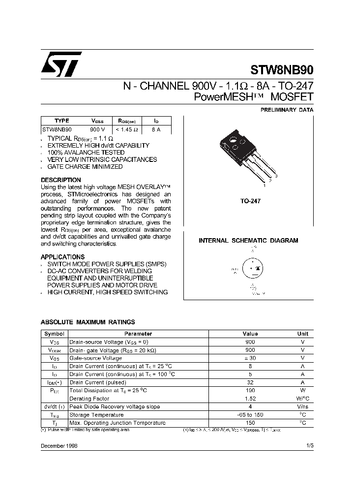 STW8NB90_219516.PDF Datasheet