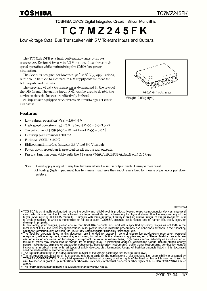 TC7MZ245FK_283084.PDF Datasheet