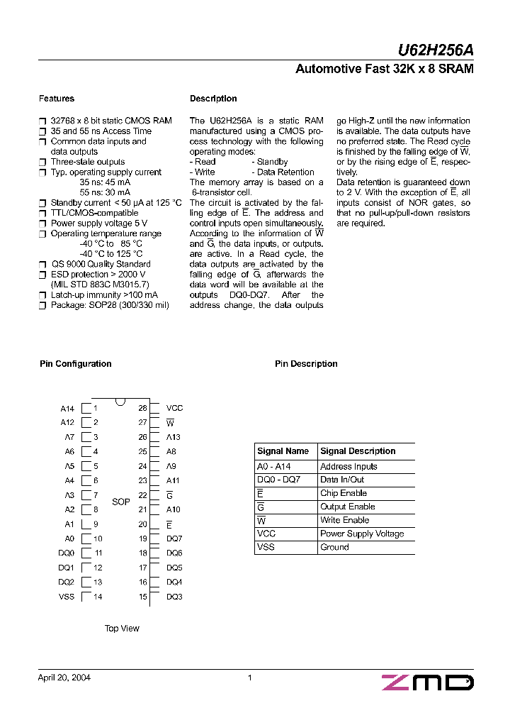 U62H256A_258376.PDF Datasheet