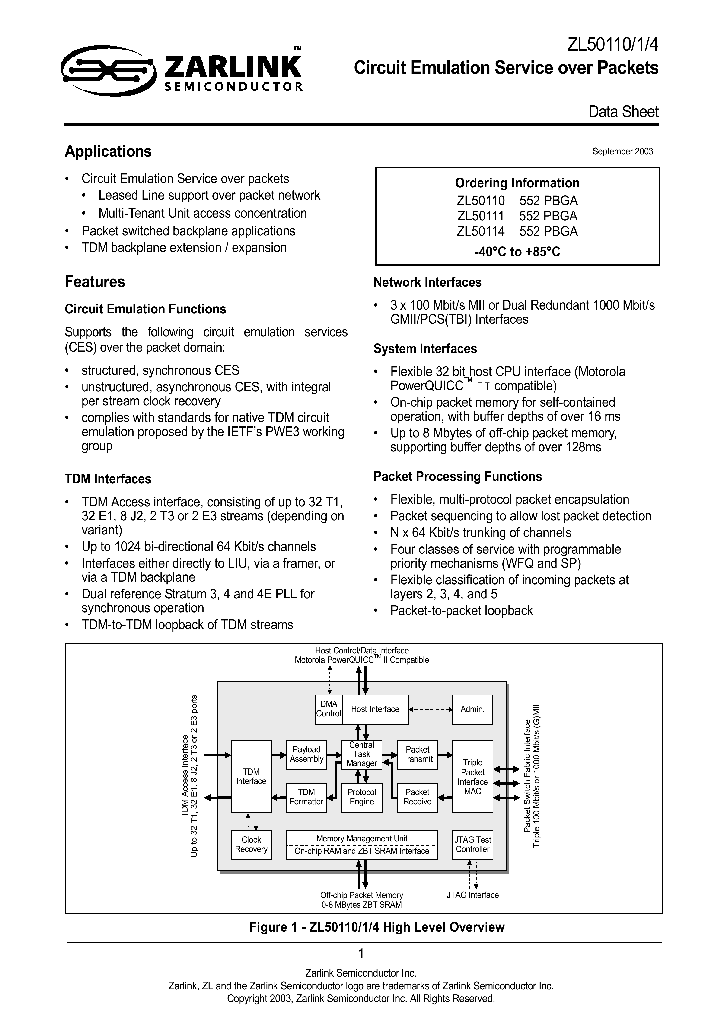 ZL50111_280209.PDF Datasheet