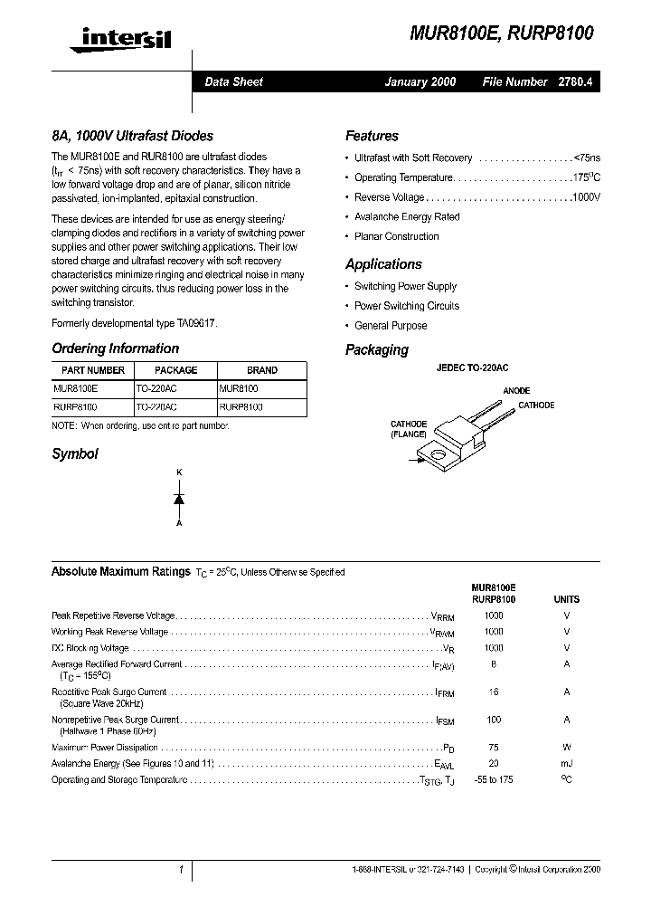 MUR8100E_257347.PDF Datasheet