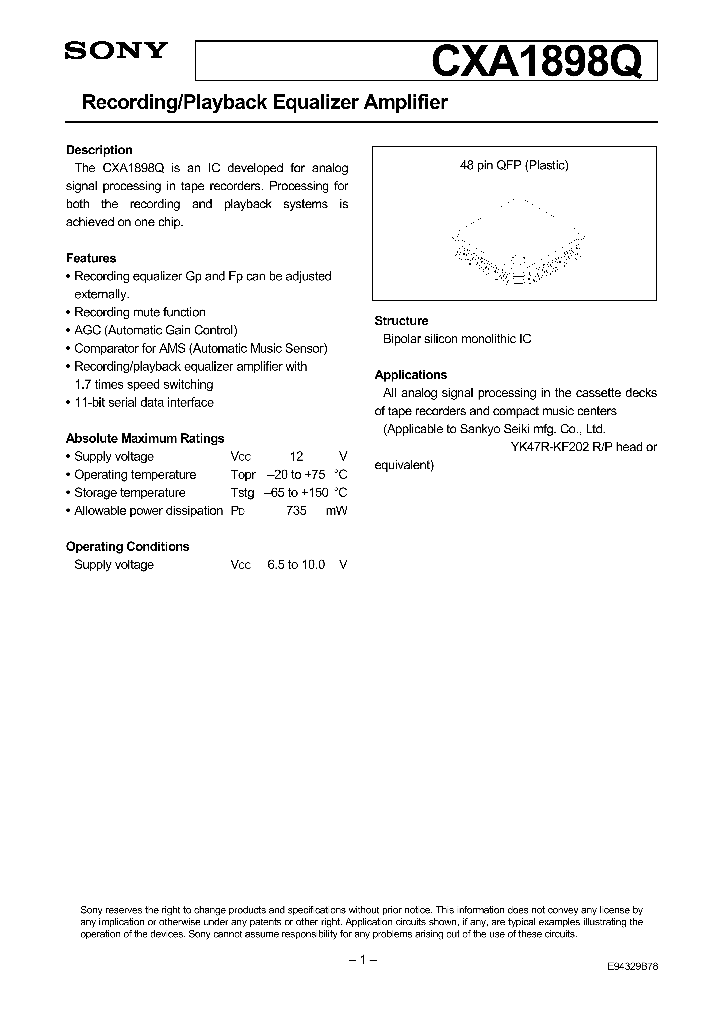 CXA1898Q_213701.PDF Datasheet