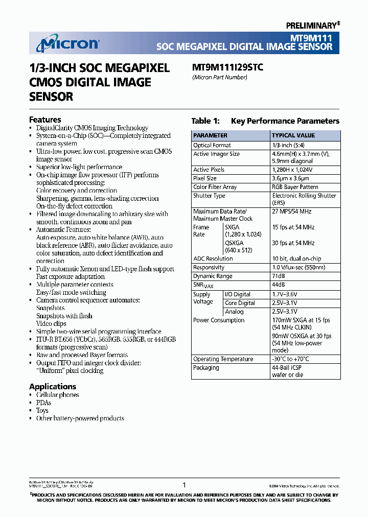 MT9M111_257087.PDF Datasheet