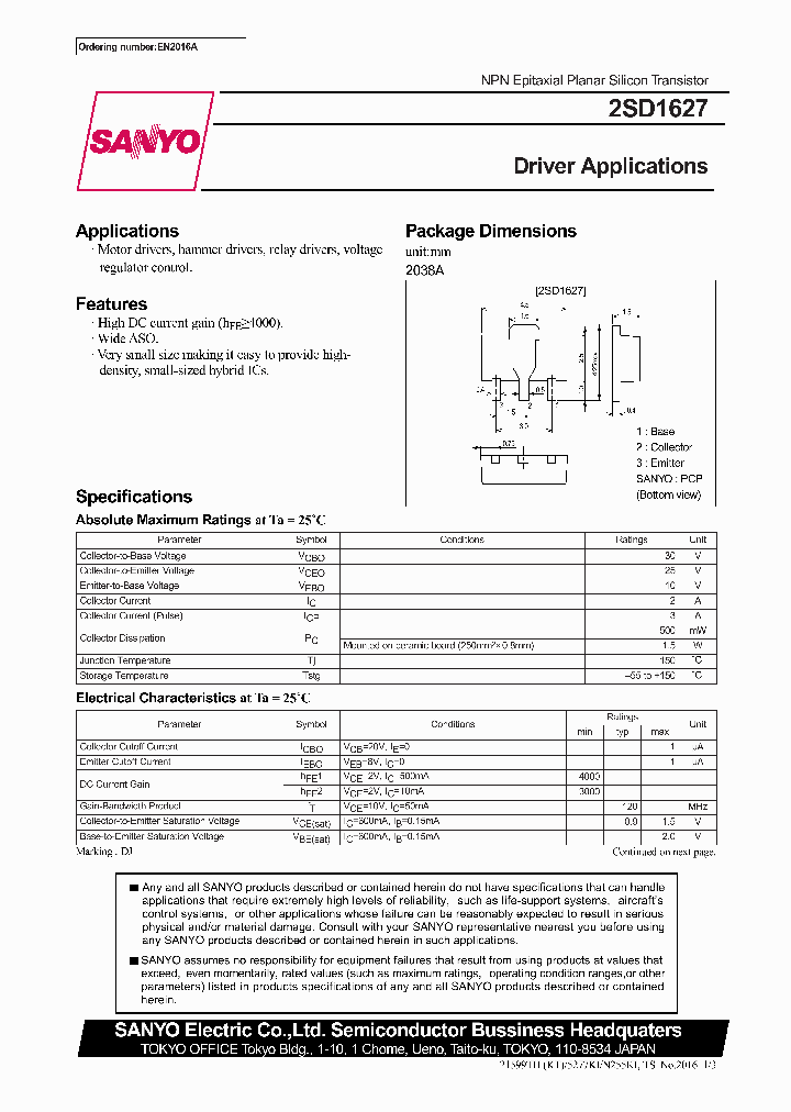 2SD1627_331246.PDF Datasheet