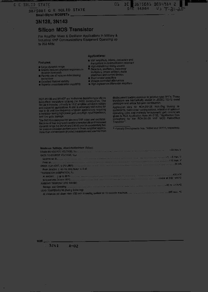 3N128_319299.PDF Datasheet