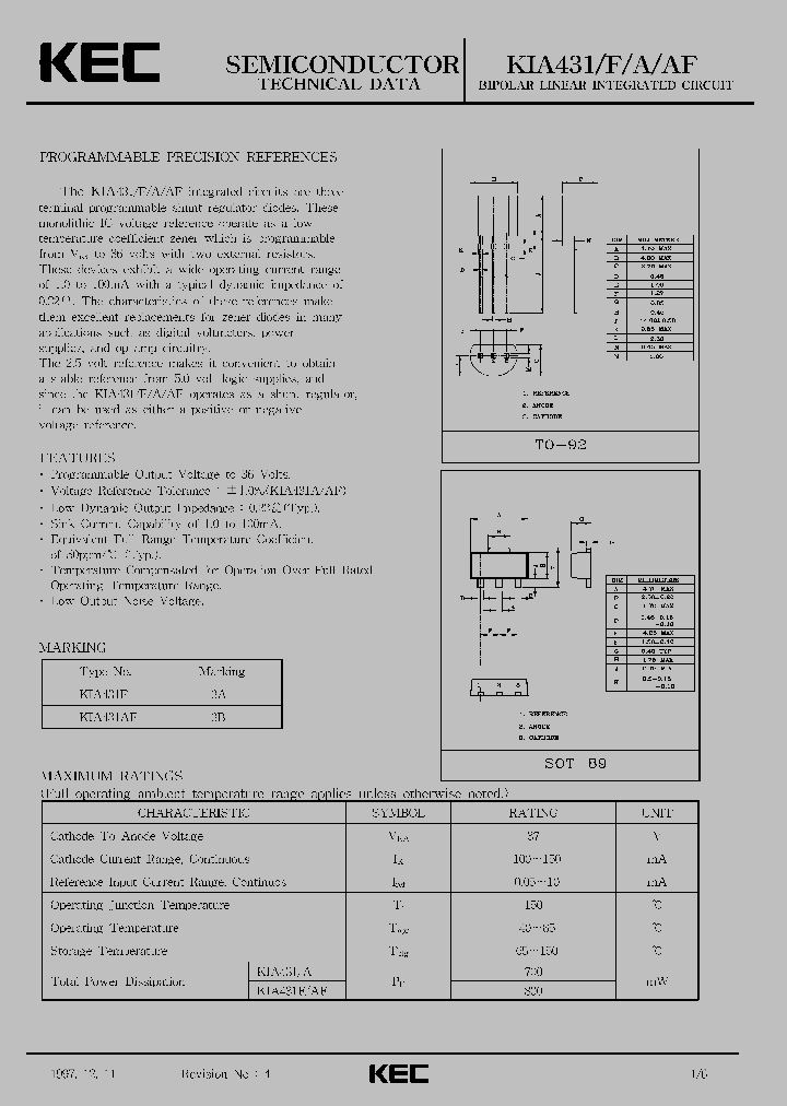 Kia431a схема включения