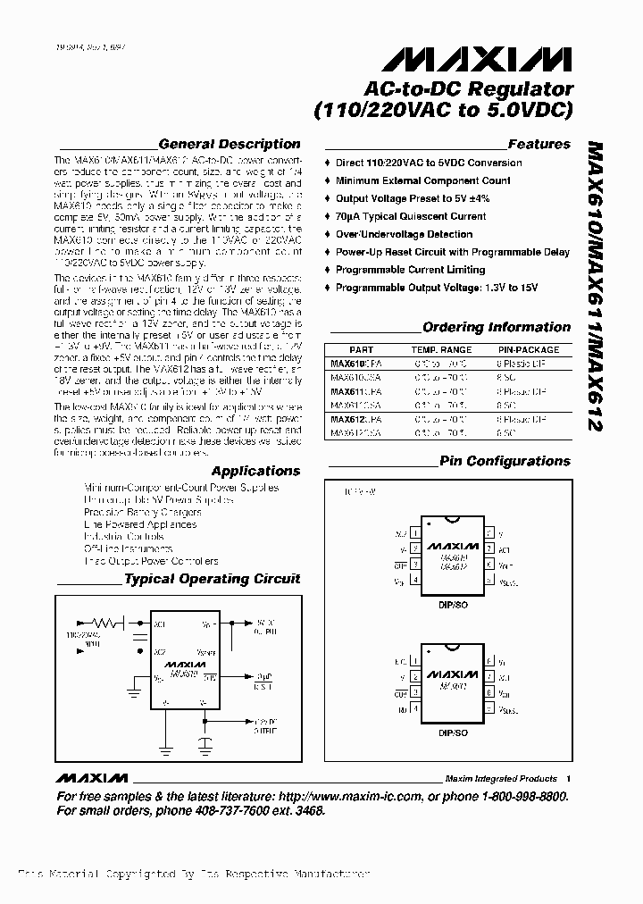 MAX611CSA_180070.PDF Datasheet