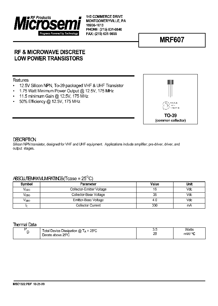 MRF607_191537.PDF Datasheet