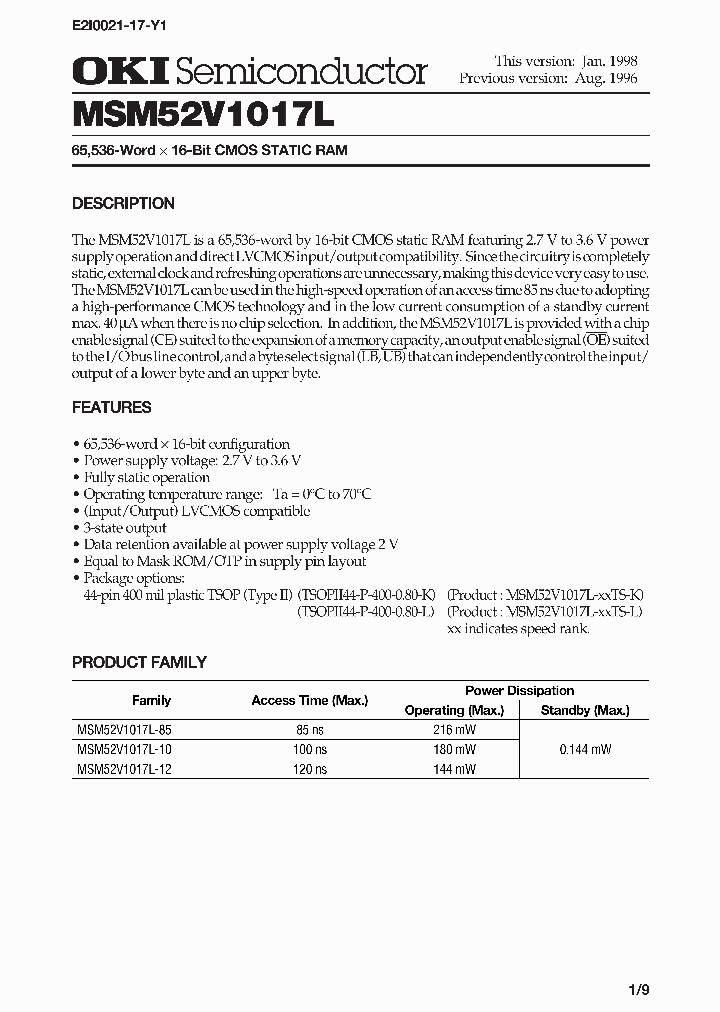 MSM52V1017L_358006.PDF Datasheet