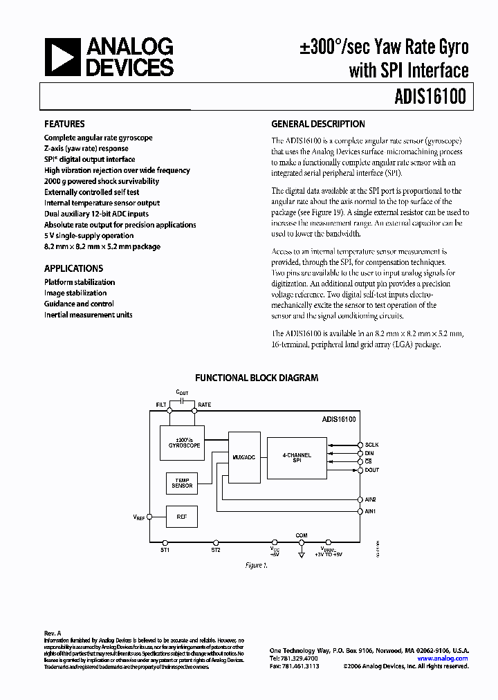 ADISB16B100_433310.PDF Datasheet