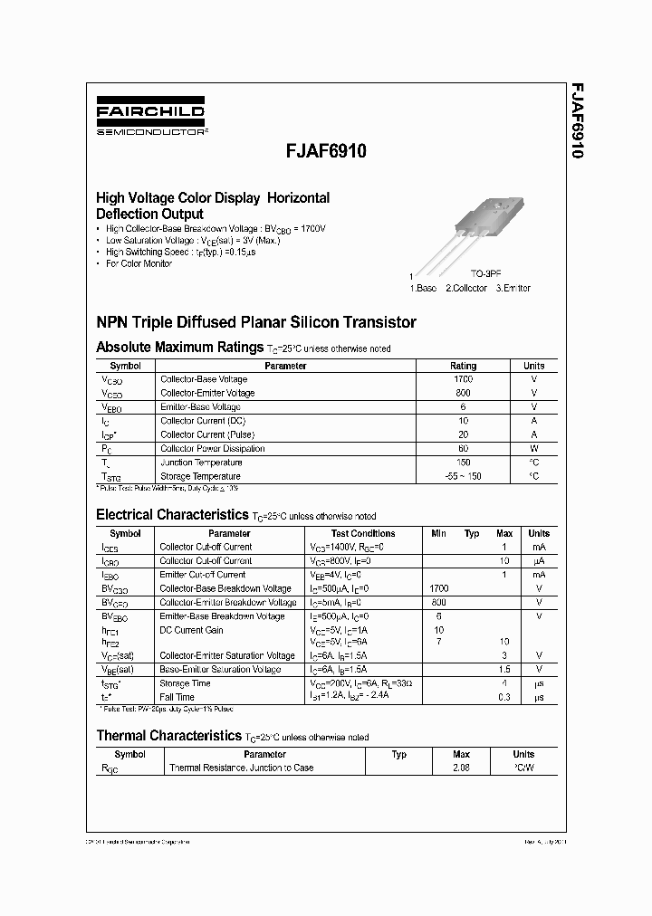 FJAF6910_388657.PDF Datasheet