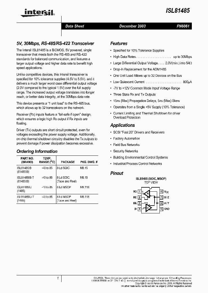 ISL81485_508329.PDF Datasheet