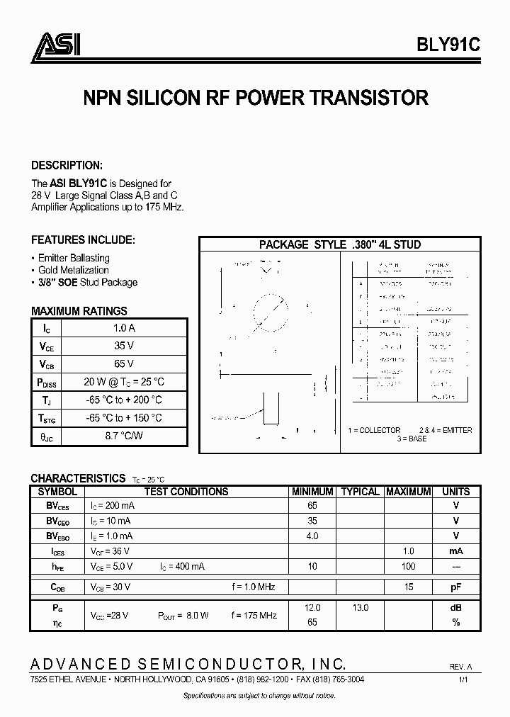 BLY91C_576185.PDF Datasheet