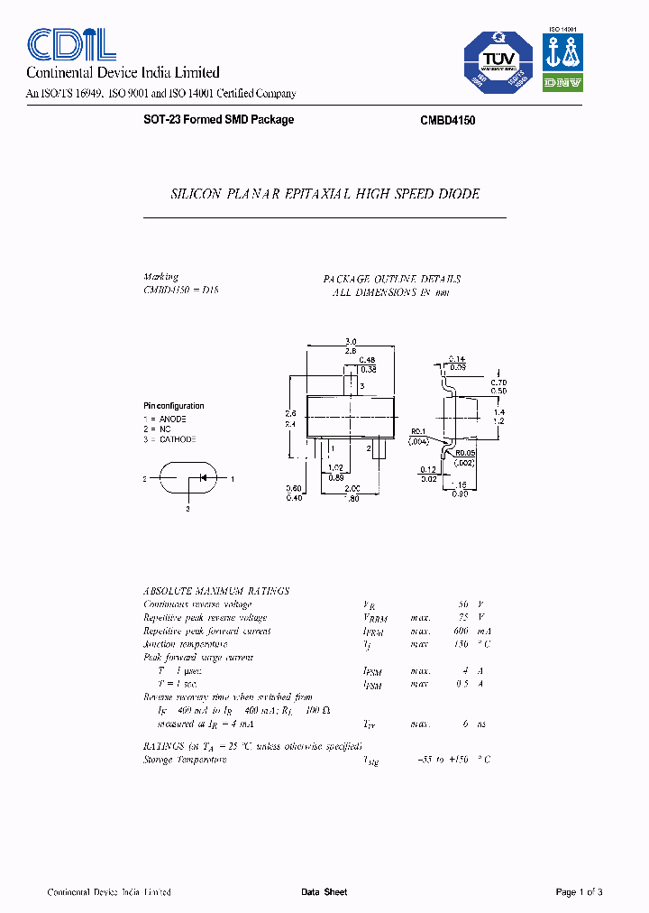 CMBD4150_633845.PDF Datasheet