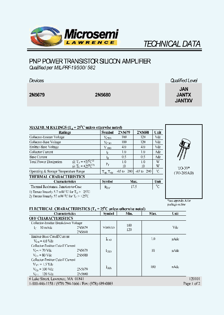 JANTXV2N5680_709206.PDF Datasheet