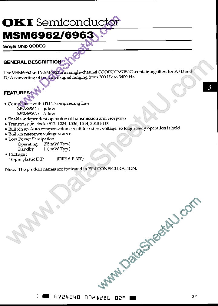 MSM6963_434862.PDF Datasheet