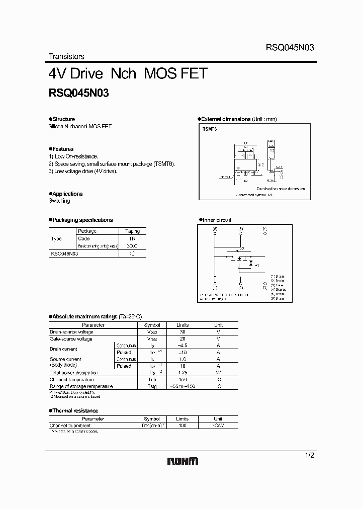 RSQ045N03_621974.PDF Datasheet