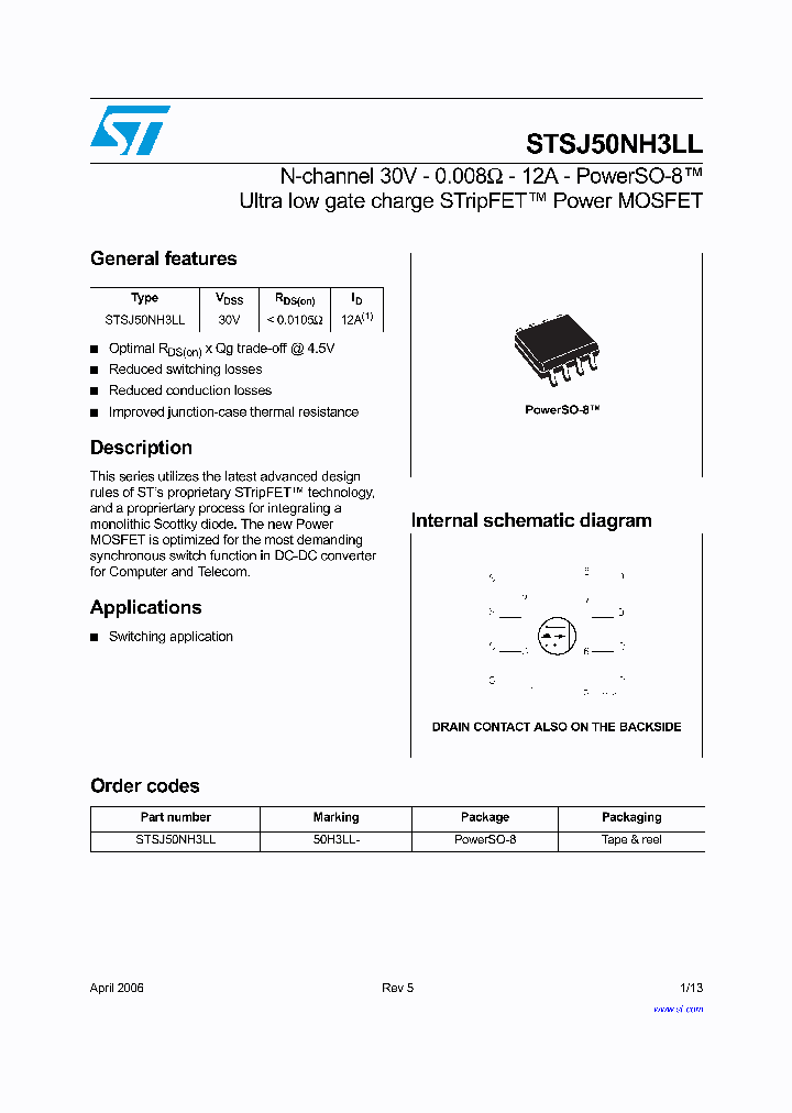 STSJ50NH3LL_621874.PDF Datasheet