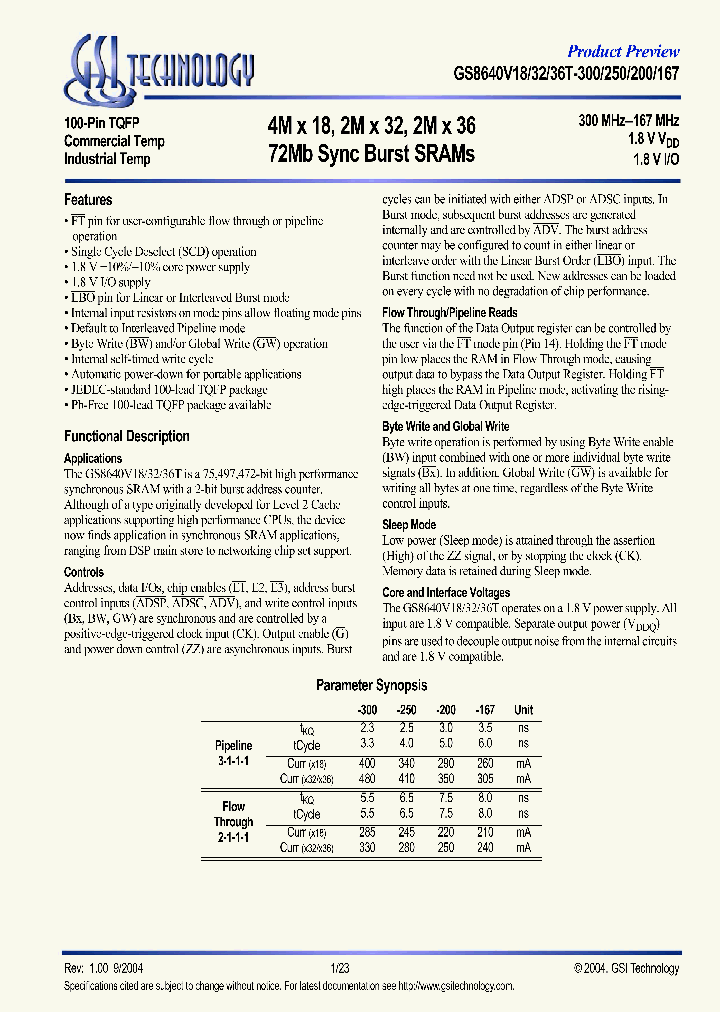 GS8640V18T-200_619595.PDF Datasheet