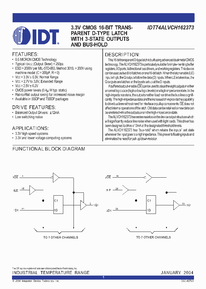 IDT74ALVCH162373_903104.PDF Datasheet