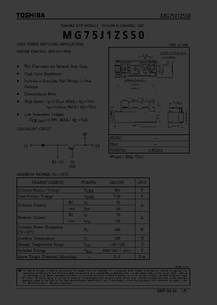 MG75J1ZS50_885549.PDF Datasheet