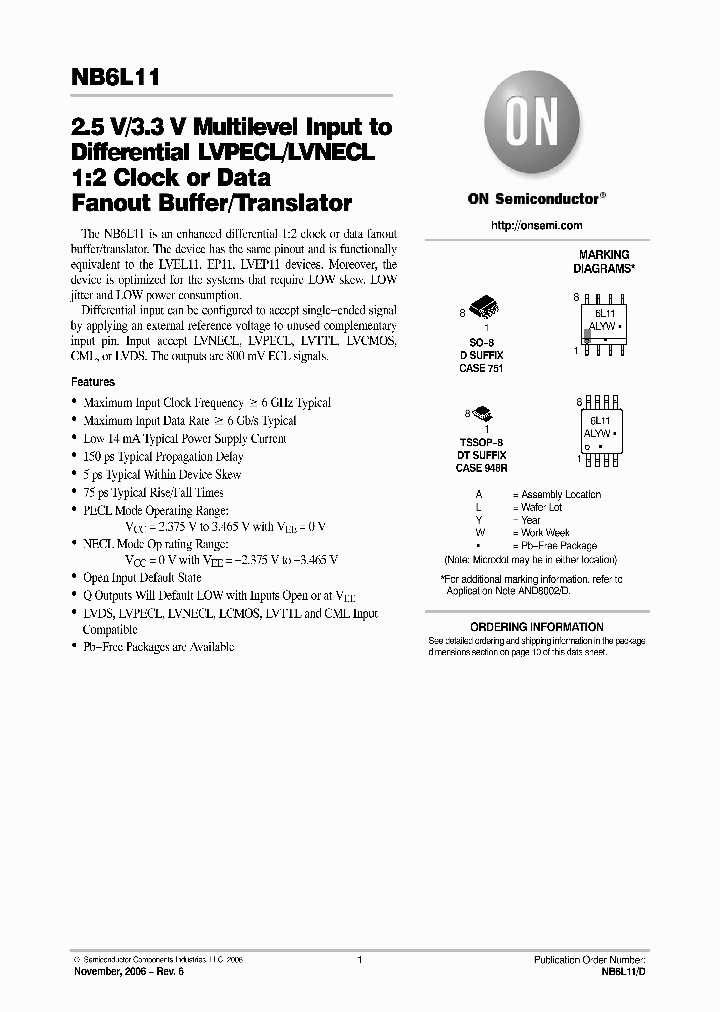 NB6L11DG_705797.PDF Datasheet