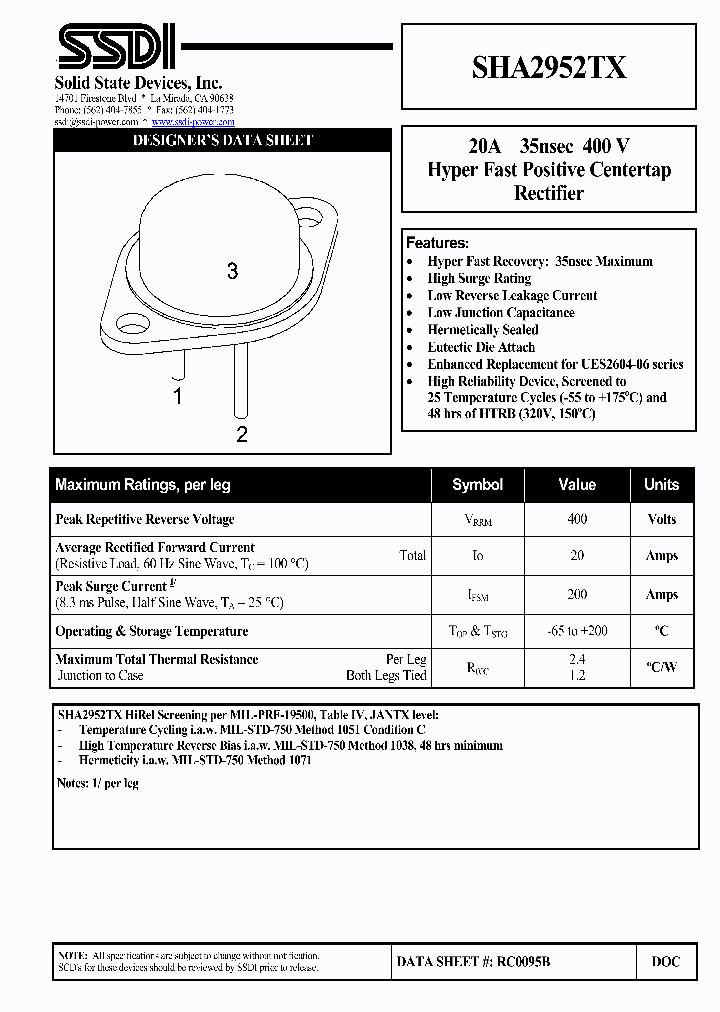 SHA2952TX_1019498.PDF Datasheet