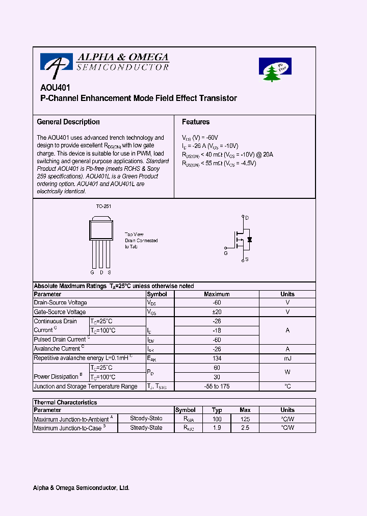 AOU401L_1210304.PDF Datasheet