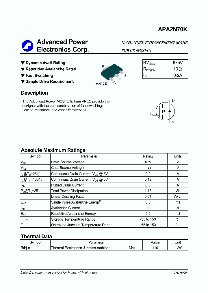 APA2N70K_1210656.PDF Datasheet