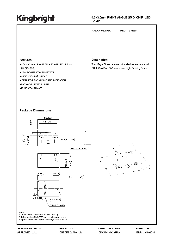 APEKA4030MGC_1210840.PDF Datasheet