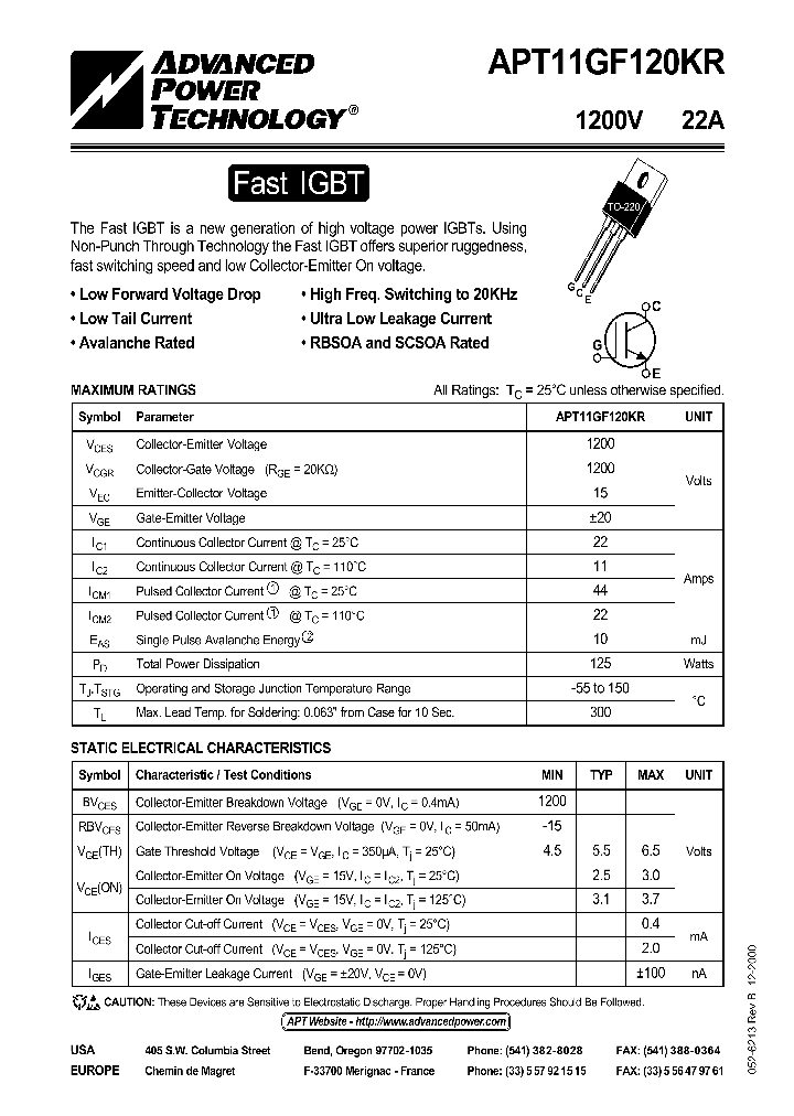 APT11GF120KR_1211320.PDF Datasheet