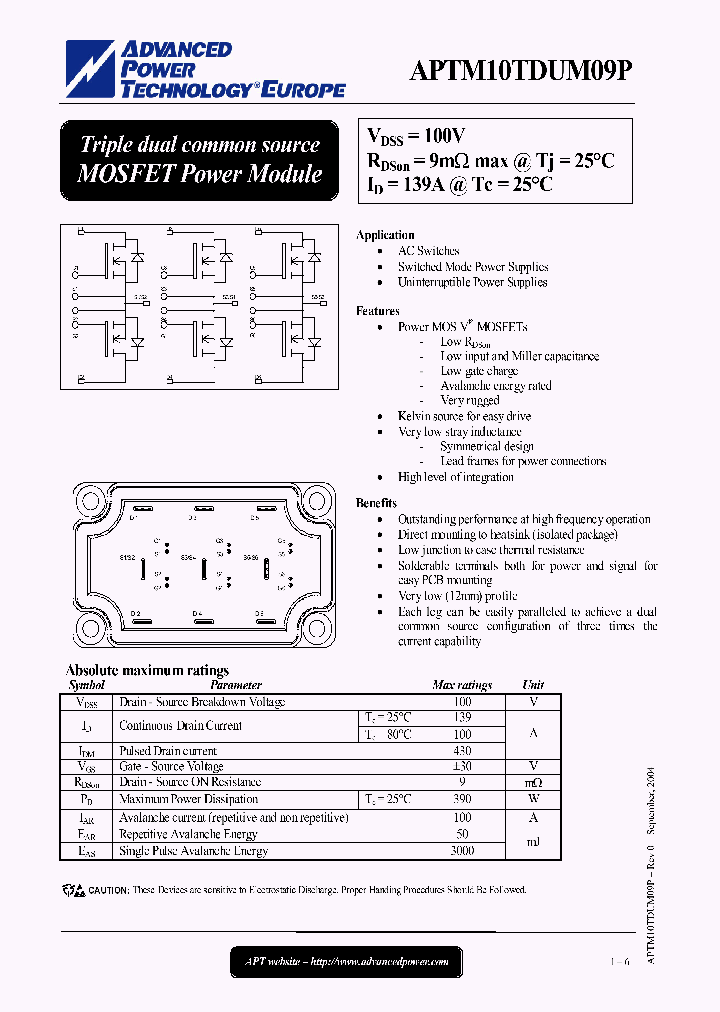 APTM10TDUM09P_1212588.PDF Datasheet