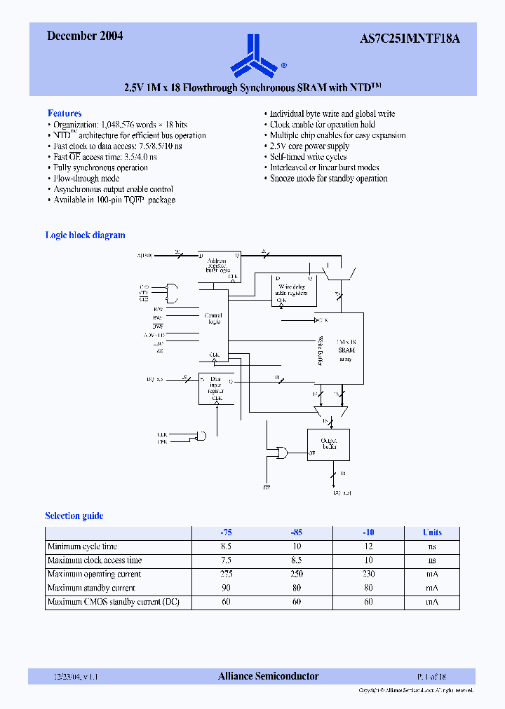 AS7C251MNTF18A-85TQI_1213191.PDF Datasheet