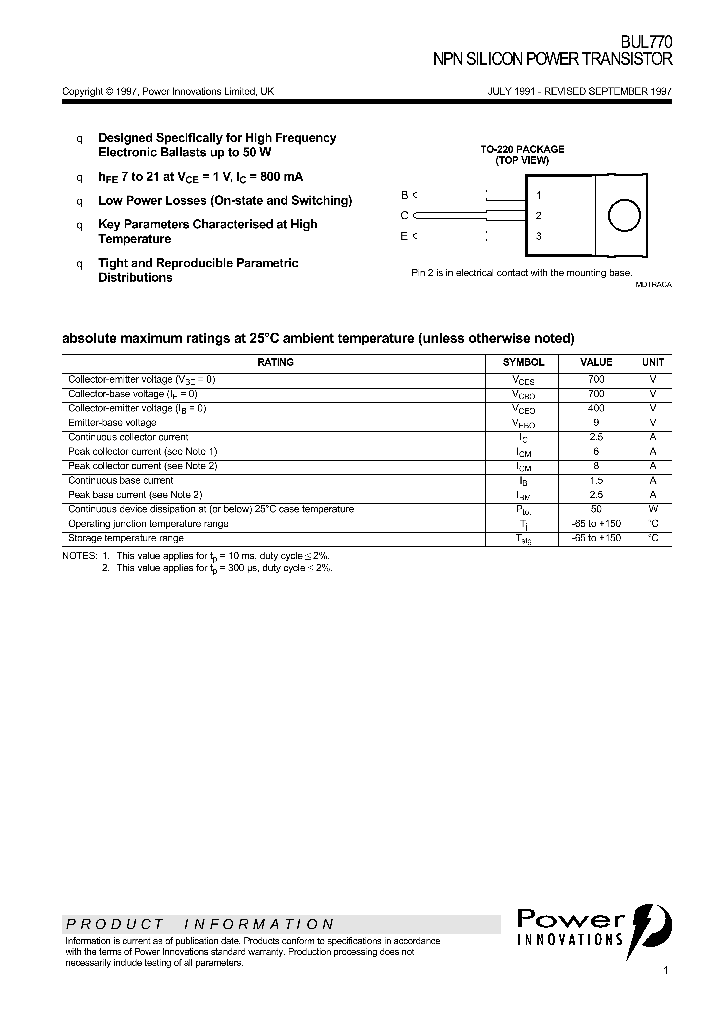 BUL770_1102965.PDF Datasheet