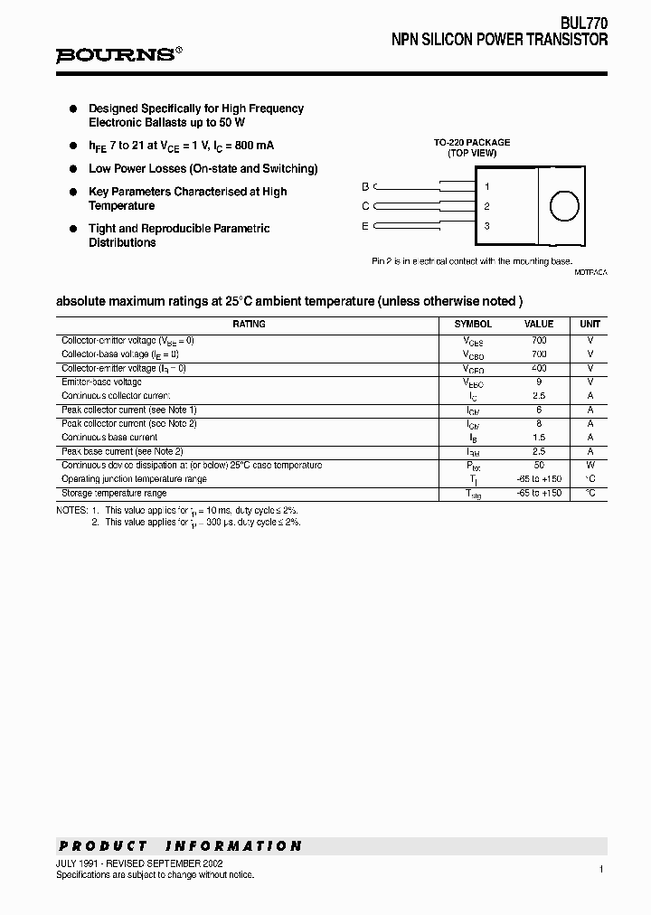 BUL770_1102966.PDF Datasheet