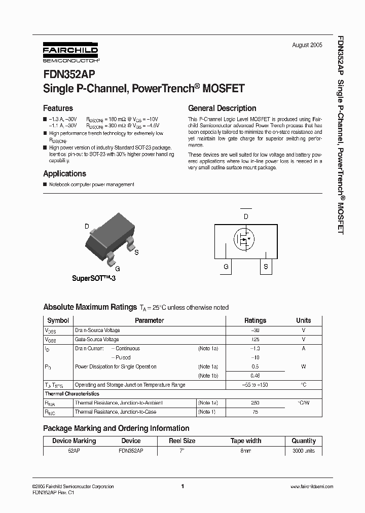 FDN352AP0508_1163794.PDF Datasheet