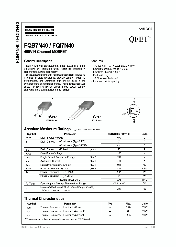 FQI7N40_1241666.PDF Datasheet