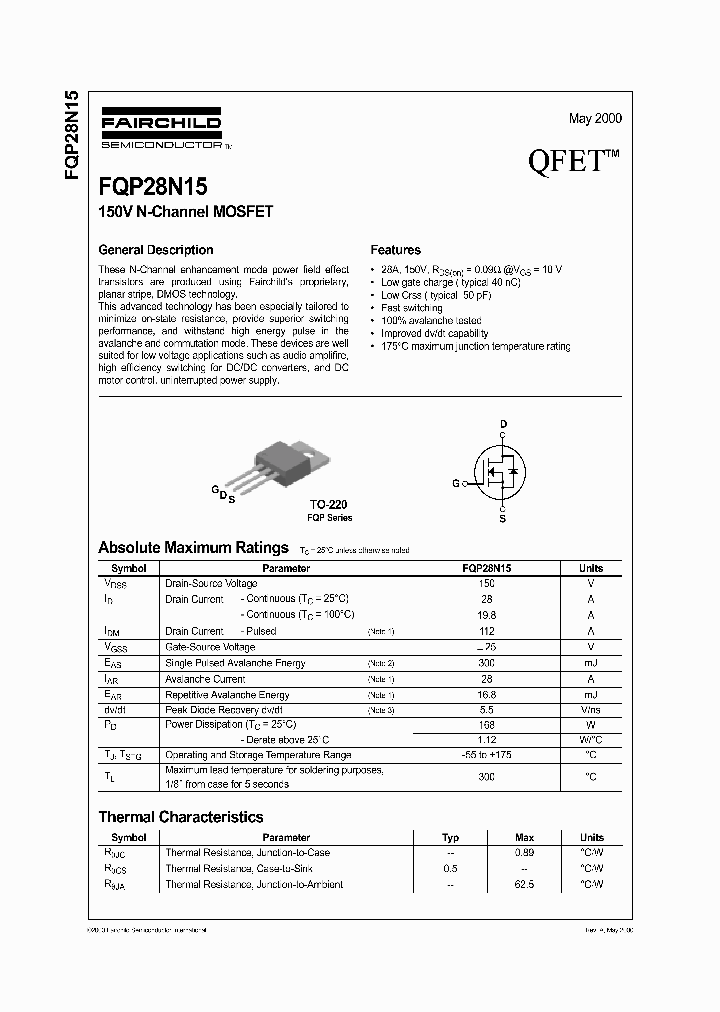 FQP28N15_1093362.PDF Datasheet