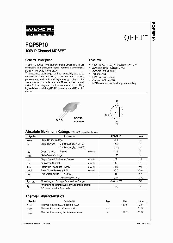 FQP5P10_1241759.PDF Datasheet