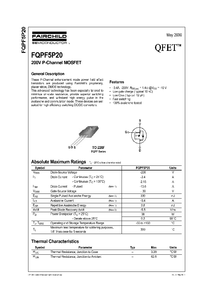 FQPF5P20_1241890.PDF Datasheet